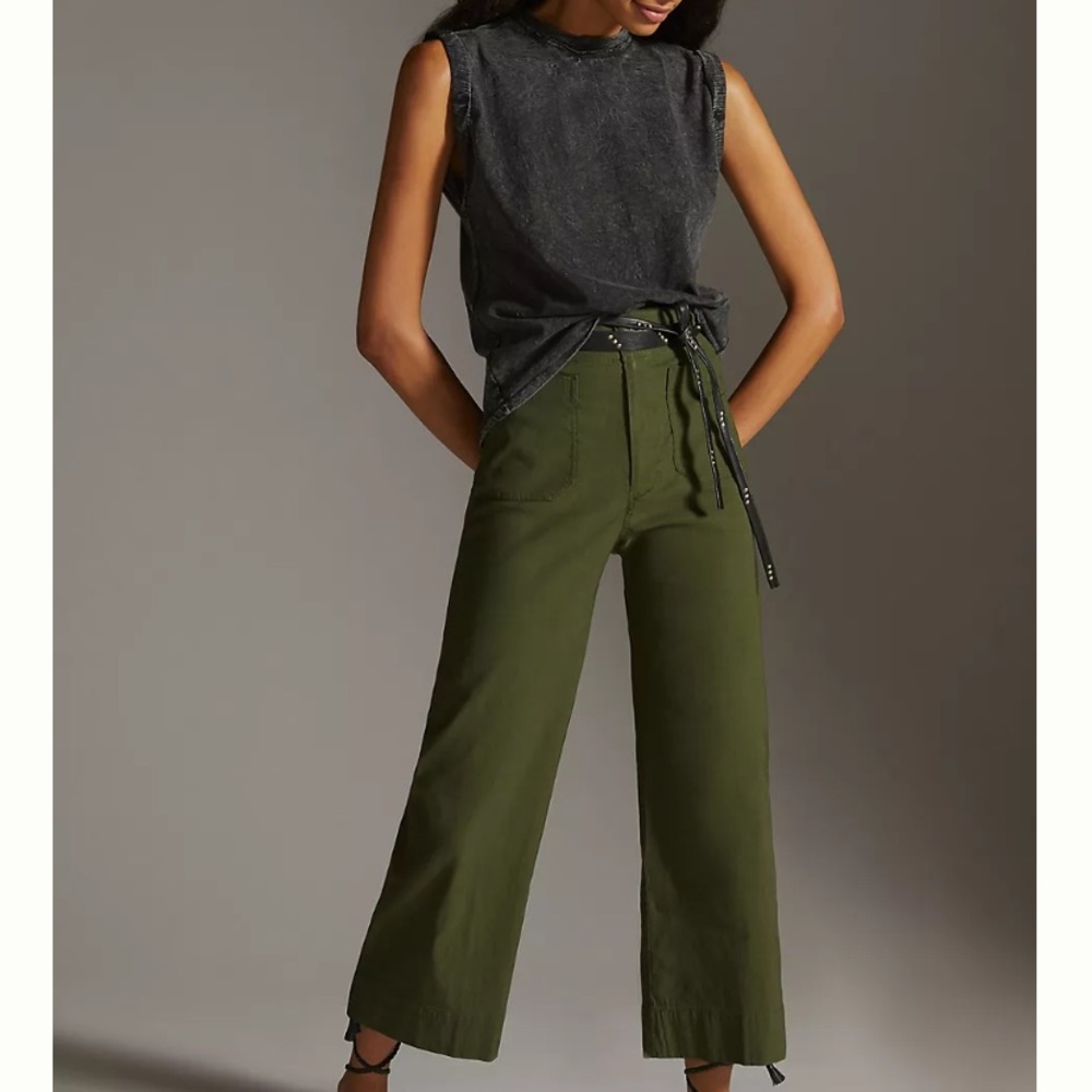 The Colette Cropped Wide-Leg Pants by Maeve size 27